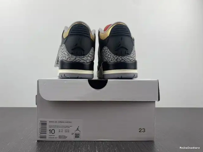 MaikeSneakers WMNS Gold Black 3 CK9246-067 Air Jordan 0530